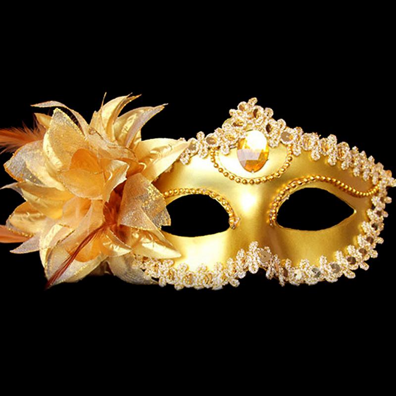 Sexy Diamond Venetian Mask Venice Feather Flower Wedding Carnival Party Performance Purple Costume Sex Lady Mask Masquerade
