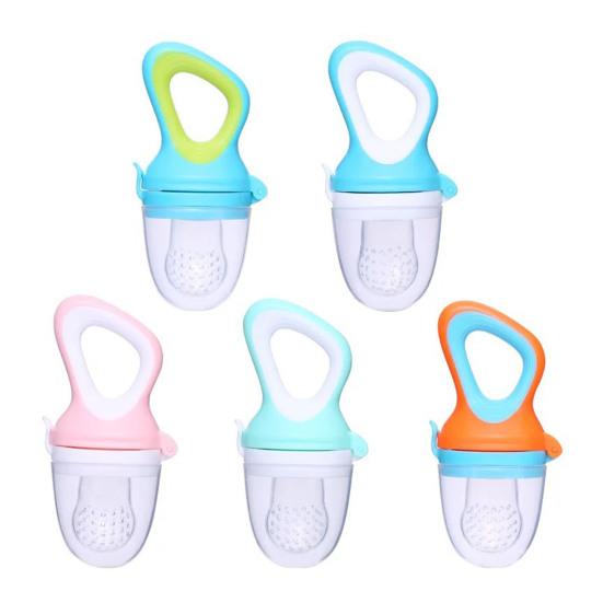 Infant Complementary Food Feeder Silicone Baby Fruit Pacifier, Self Feeding And Teething Easy Grip Teether Relief Toy, to Hold Seamless Odorless