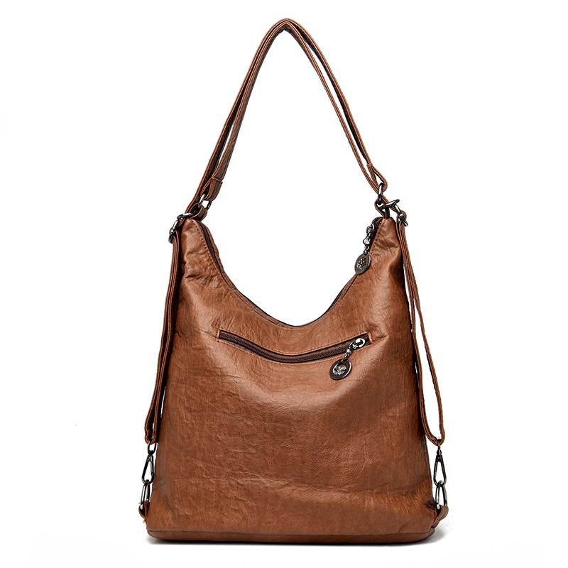 Женская сумка Роскошная дизайнерская сумка Сплошной цвет Сумка-мессенджер Большая вместительная повседневная женская сумка через плечо Кожаная большая сумка с заклепками