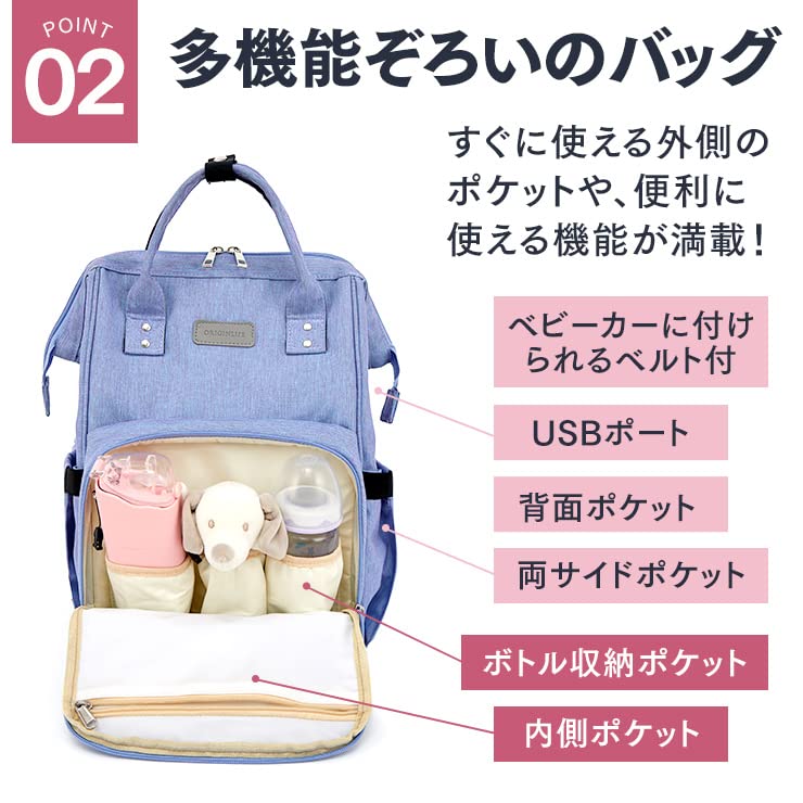 Рюкзак Origin Life Bag Blue, легкий рюкзак с USB-портом [Originlife] для мам