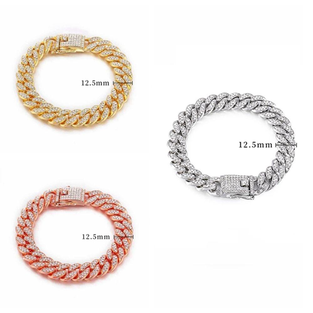 Ошейник-цепочка для собак со стразами, ошейник-цепочка из металла, роскошный ошейник-цепочка для щенков и кошек из нержавеющей стали, украшения для собак