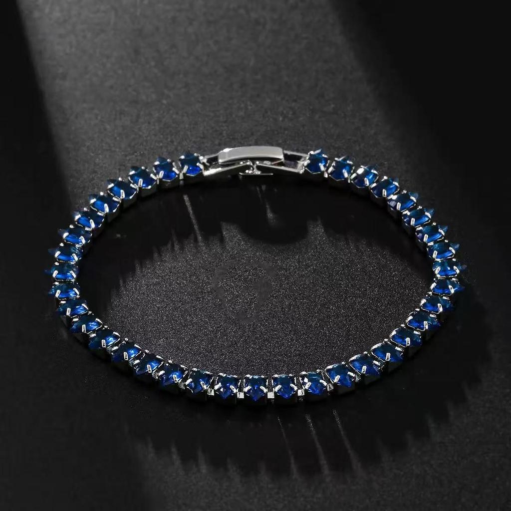 Sapphire Blue Zircon Sparkly Women's Bracelet - Elegant, Exquisite, High-Value Gift for Bestie Jewelry