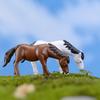 2Pcs Miniature Fairy Garden Horses Animal Micro Landscaping DIY Decor Ornaments