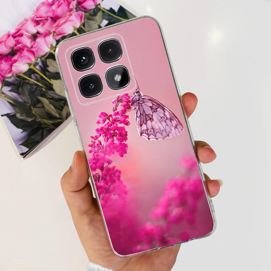 Чехол для Xiaomi 14T Pro Стильный чехол с рисунком цветов 6,67'' Прозрачный силиконовый чехол для телефона Для Xiaomi Mi 14T 14TPro Mi14T Мягкий чехол