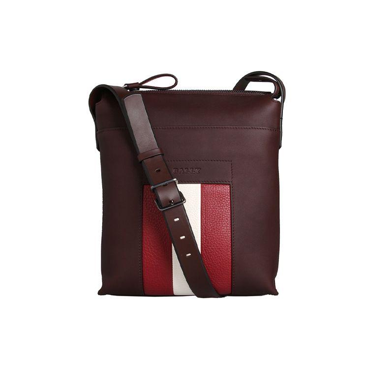 Bally Красно-белая полосатая деловая кожаная сумка-мессенджер Мужские сумки Коричневая BAUMAS-101