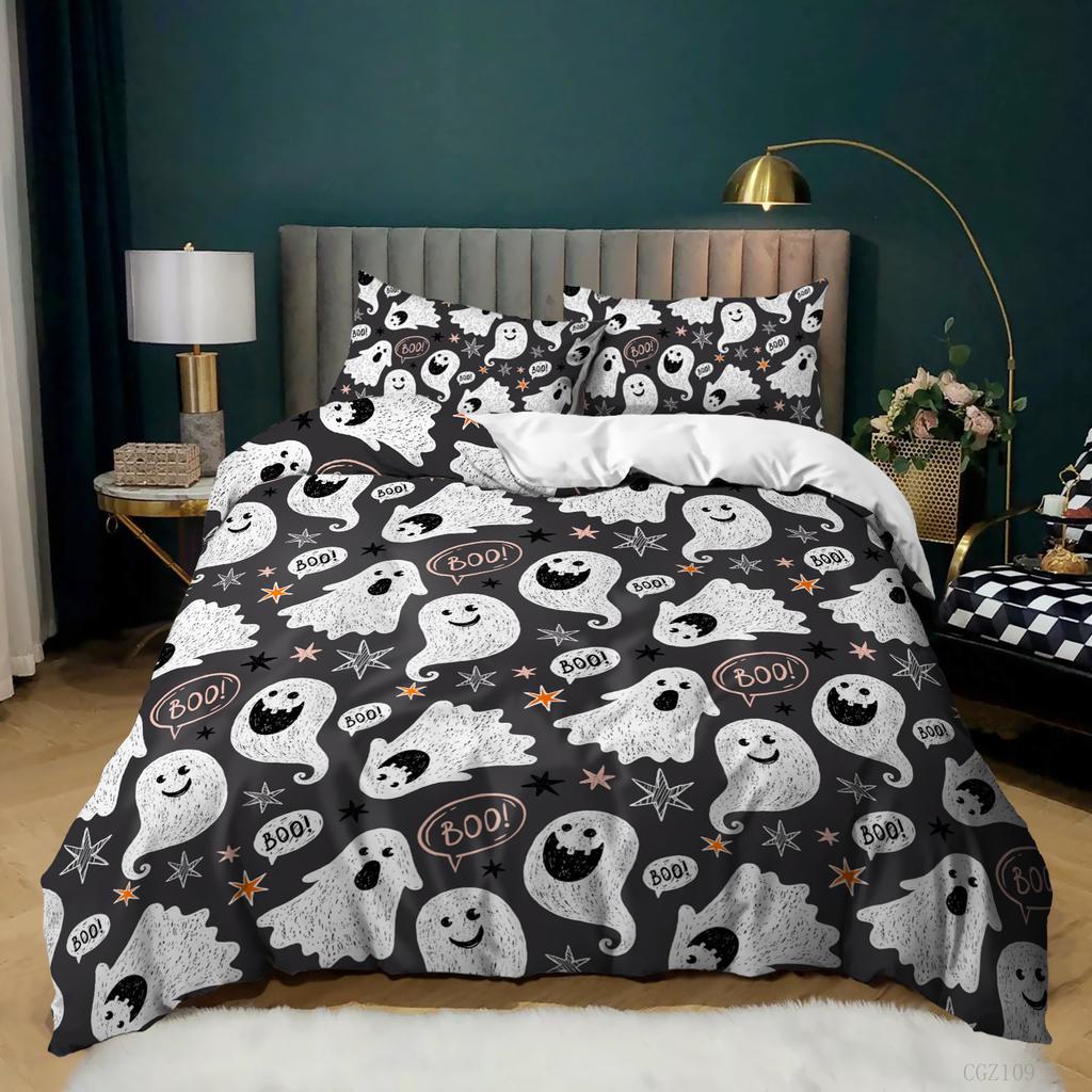 Holiday Halloween Three-Piece Digital Printing Quilt Cover Bedding