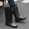 Летние мужские резиновые сапоги до середины голени, нескользящие, водонепроницаемые, зимние, выше колена, теплая флисовая подкладка, дождевые сапоги для ходьбы, рыбалки, работы