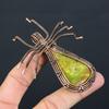 Зеленый Опал Ручной Работы Медная Проволочная Обмотка Подвеска Паук 2,56" J2G12