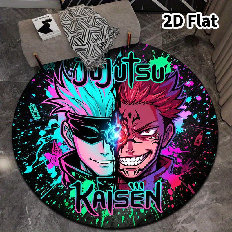 Ковер с круглым ворсом Jujutsu Kaisen Ковер для гостиной, спальни, дивана, игровой комнаты Декор Нескользящий коврик для пола