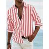 Striped Color Blocked Long Sleeved Shirt for Men In Spring Simple Solid Color Shirts Men’s