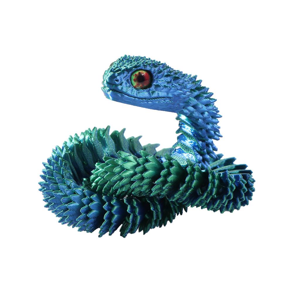 Realistic 3D Printed Snake 30/45/60cm Rotatable Simulated Snake Ornament PLA Multicolor Animal Simulation Model Car Decoration