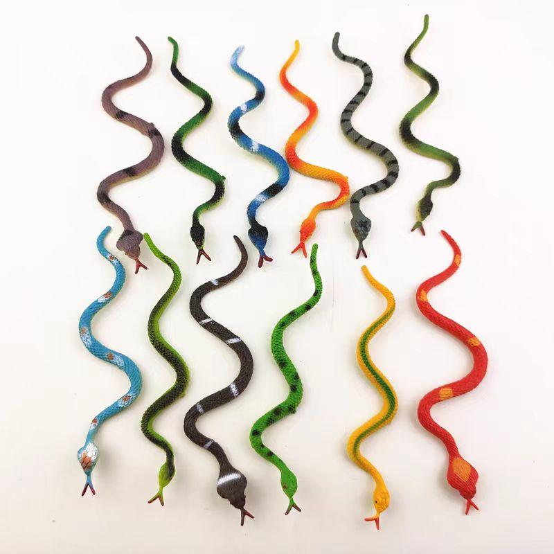 12Pcs Realistic Mini Snake Toys Gag Gifts Funny Scary Pranks Prop Halloween Decorations Rain Forest Party Favors Kids Teens