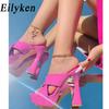 Eilyken Plus Size 35-42 Summer Platform Women Slippers High Heels Ladies Elegant Female Sandals Slides Shoes