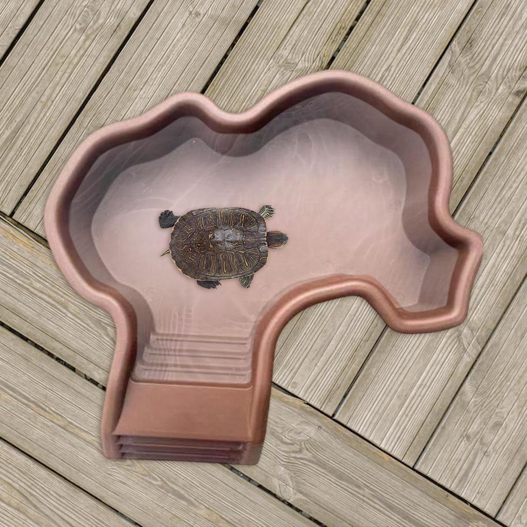 Миска для корма черепах с пандусом для купания в бассейне, принадлежности для домашних животных, ванна для замачивания воды, миска для рептилий