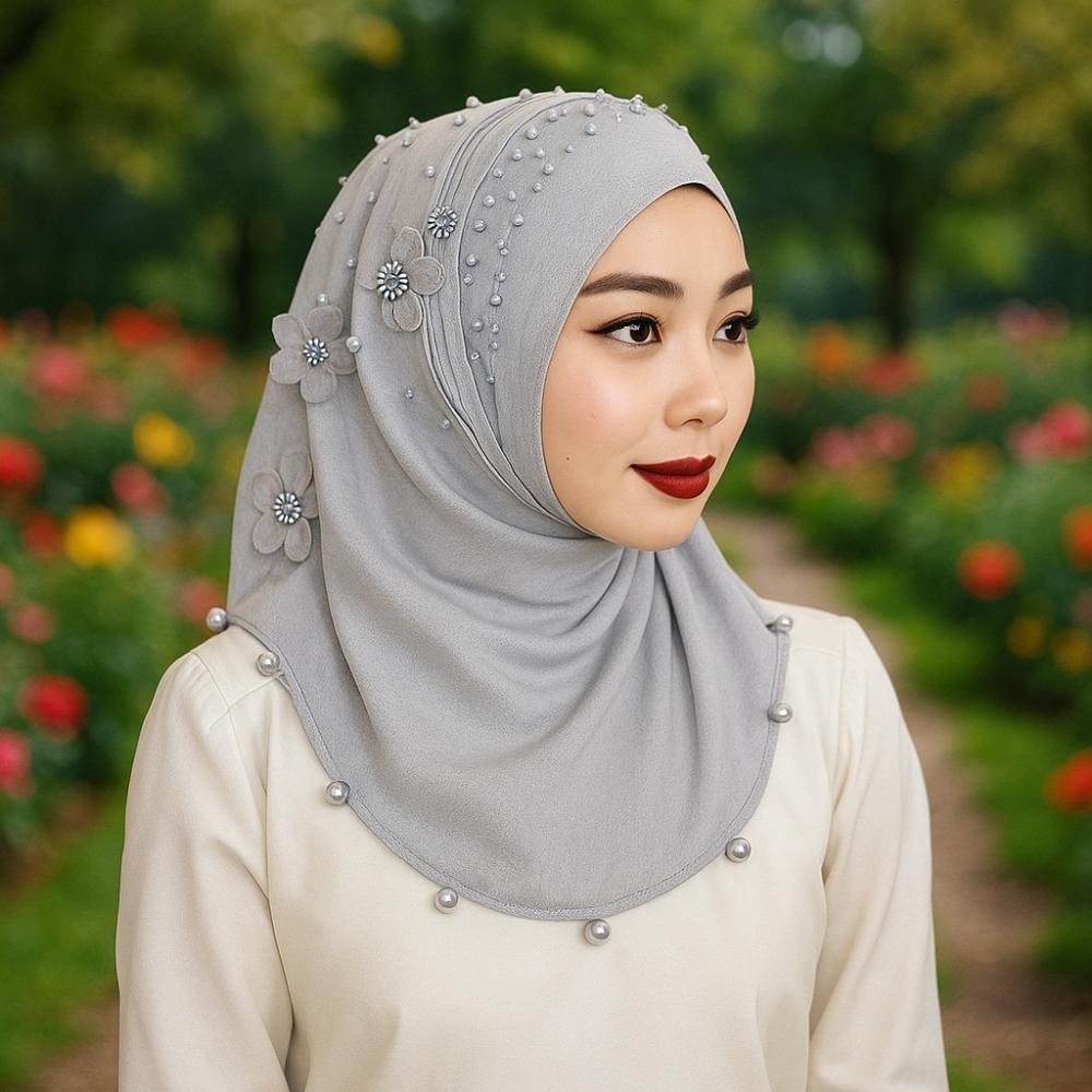 Однотонный Рамадан Хиджаб Верхний узел Исламский платок Головной платок Повязка на голову Дамское покрытие для волос