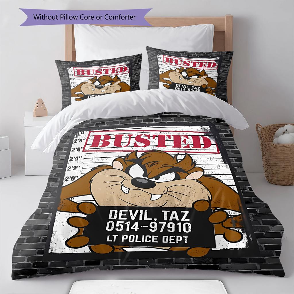 Tazmanian Devil Pattern Bedding,Quilt Set Quilt Cover Pillowcase Home Birthday Gift (1 * duvet cover + 2 * pillowcase, without core)