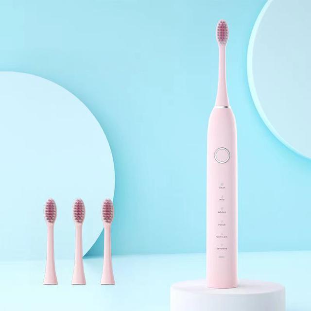 Ultrasonic Electric Toothbrush Sonic Rechargeable for Adults 6 Speed Smart Timer with 4/6/8 Replace Brush Head Travel Box Holder