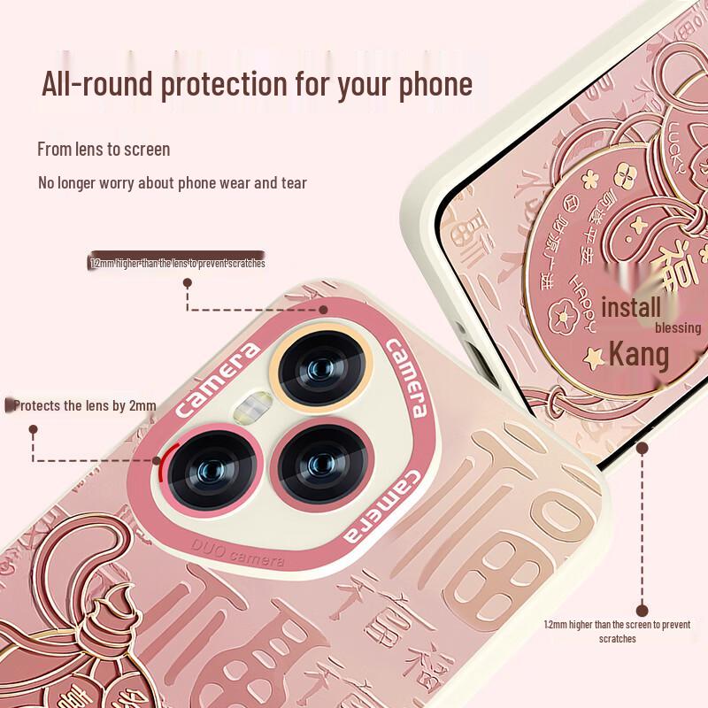 Силиконовый чехол для телефона Honor 400/400 Pro с полной защитой объектива и шнурком