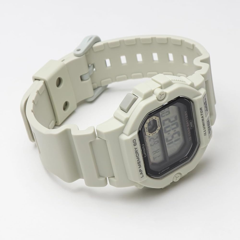 Casio WS-1400H Square Digital Sports Watch with Lap Memory 60 for Running and Jogging Sand Color