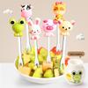 Stainless Steel Children's Fruit Forks - Cute Style Dessert & Cake Forks with Storage Jar for Baby Household Use