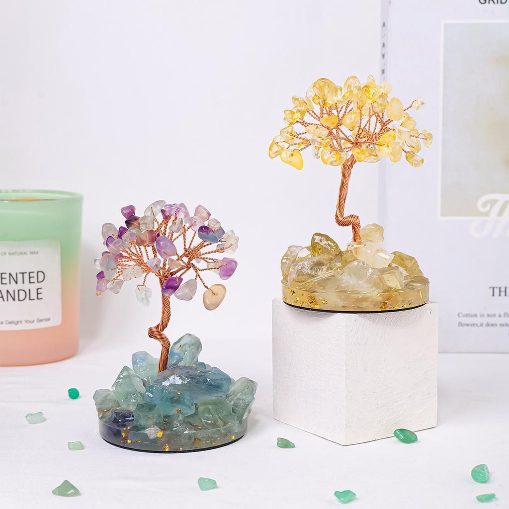 1 шт. Натуральные камни, 7 чакр, лечебные кристаллы, камни, дерево, домашний офис, стол, гостиная, украшение по фен-шуй для удачи, домашний декор