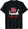 Boat Norwegian Flag Norway Viking Ship Norway TShirt Unisex Short Sleeve Streetwear Vintage T Shirt
