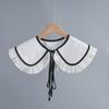 Vintage Woman Shirt False Fake Collar Shawl Girls Adjustable Bowknots Shoulder Wraps Dress Decorative Shirt Detachable Collar