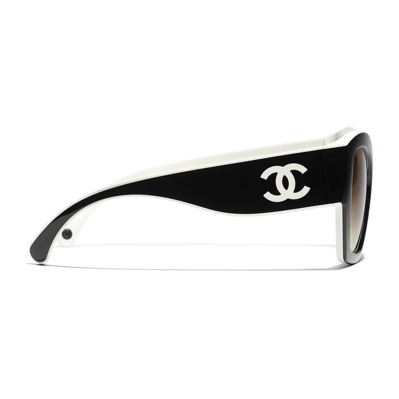 CHANEL temples Logo nylon fiber butterfly-shaped sunglasses men and women same style couple model black