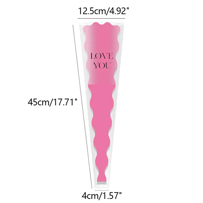 10 шт. одиночные рукава для роз, упаковочные пакеты для цветов, пакеты для упаковки букетов, прозрачные целлофановые цветочные обертки на День святого Валентина