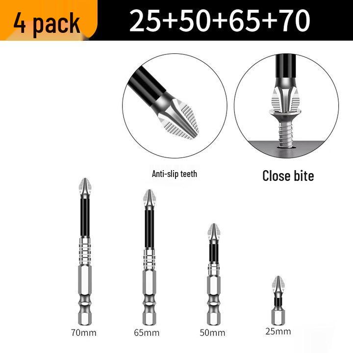 Impact-Resistant Non-Slip Phillips Head Bits: Strong Magnetic, High Hardness Set for Electric Drills and Screwdrivers