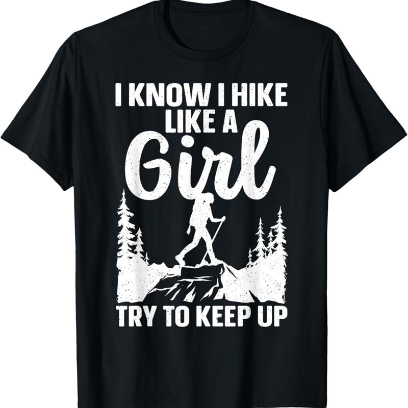 Funny Hiking Art For Girls Women Mountaineer Lover T Shirt