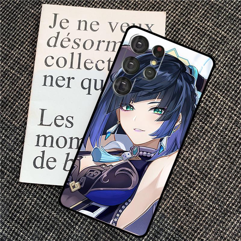 Чехол Genshin Impact с Yelan для Samsung Galaxy S21 S22 S23 S24 Ultra Note 20 Note 10 S8 S9 S10 Plus S20 FE