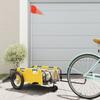 VidaXL Bicycle Trailer, Transport Cart with Hitch Bar, Bicycle Trailer with Flag for Luggage, Yellow 94183