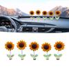 5 Pieces Sunflower Car Decorations, Car Spring Decorations With Stickers, Creative Car Swing Decorations, Sunflower Dashboard Decorations