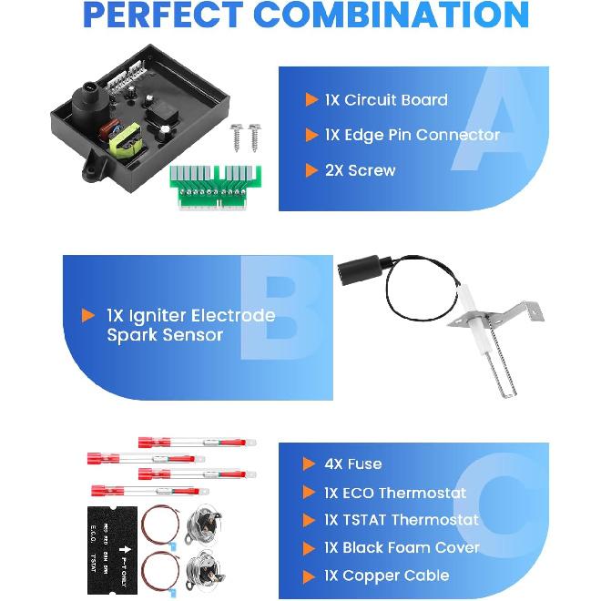 2025 ГОРЯЧИЙ- Деталь водонагревателя для автодома Подходит для водонагревателя Atwood для автодома GC6AA-10E GC10A-4E Включает детали платы управления 91365, термовыключатель 91447 и