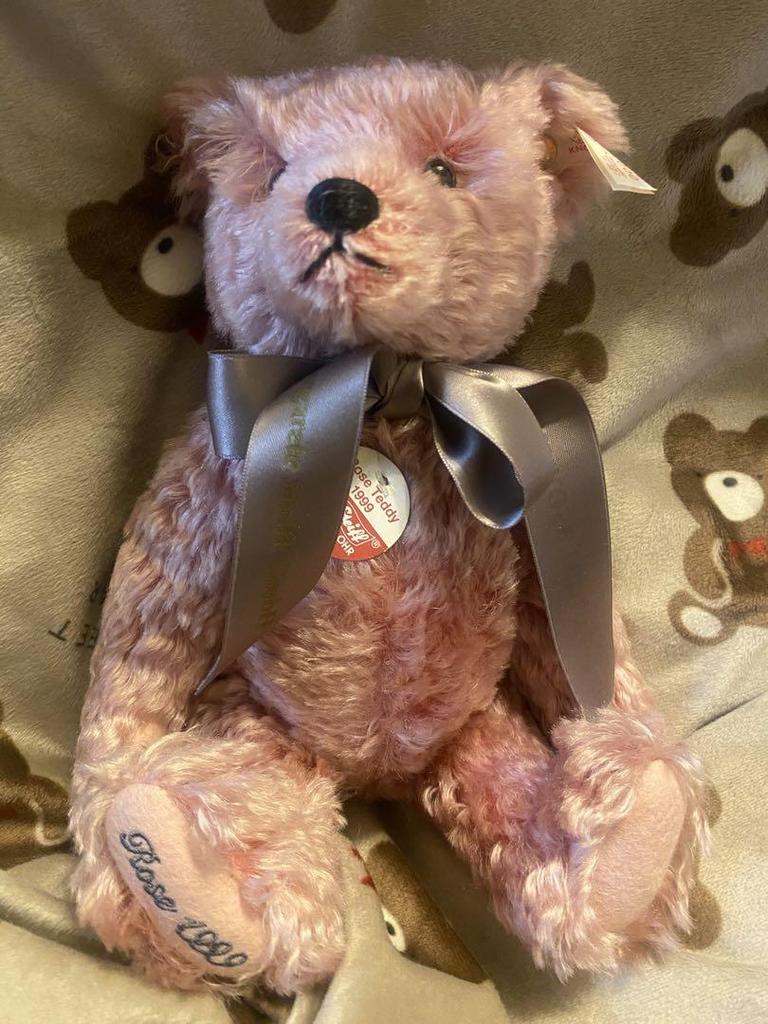 [USED] Discontinued Meissen X Steiff Rose Teddy Bear, Japan Exclusive, White Tag