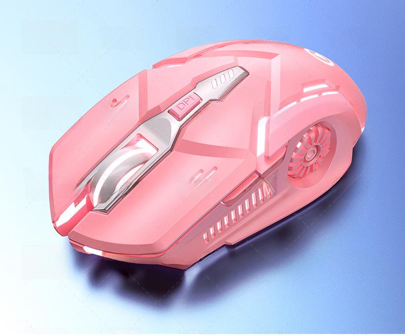 Беспроводная игровая мышь Silver A9 Luminous Silent Wireless - розовый аксессуар для ноутбука для девочек