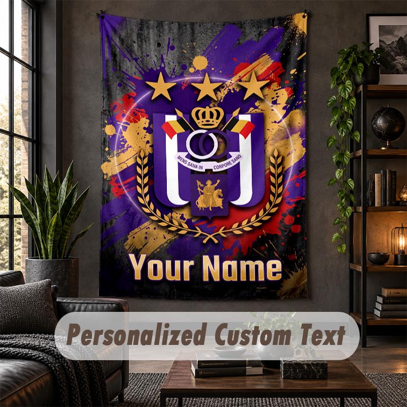 Wall Tapestry Anderlecht FC Print Custom Name Text Wall Hanging Home Decor