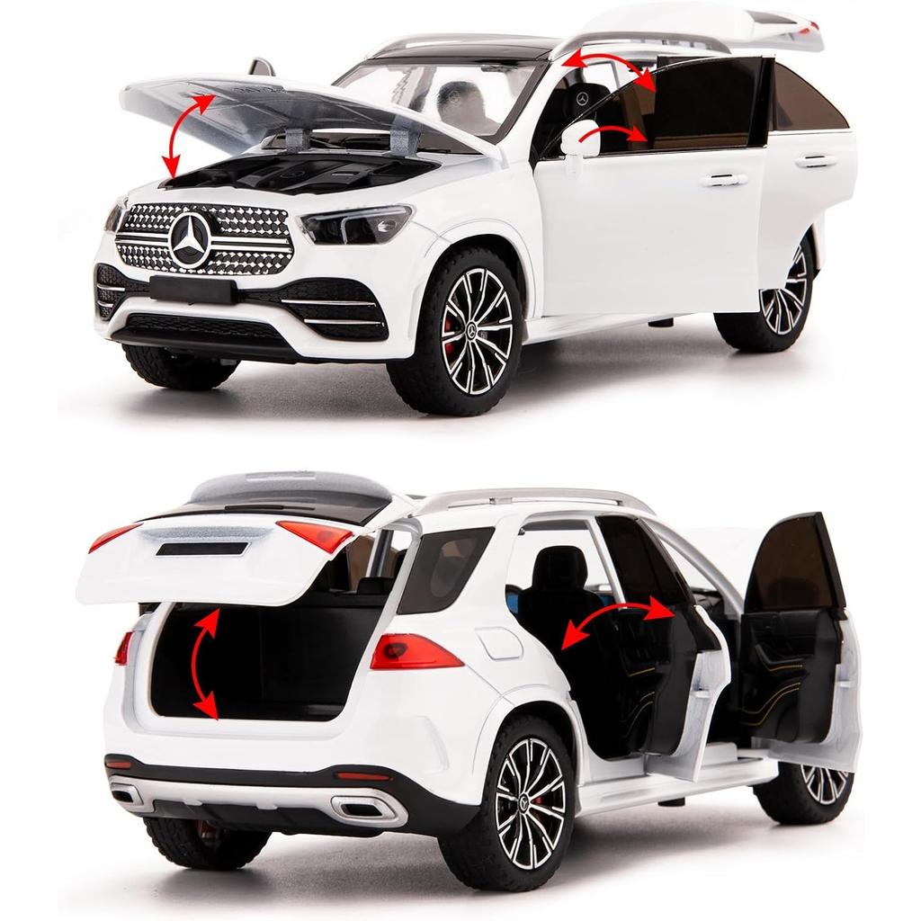 1/24 масштаб, литой игрушечный автомобиль Benz GLE 350 из сплава со звуком и светом, коллекционная модель автомобиля для детей, подарок