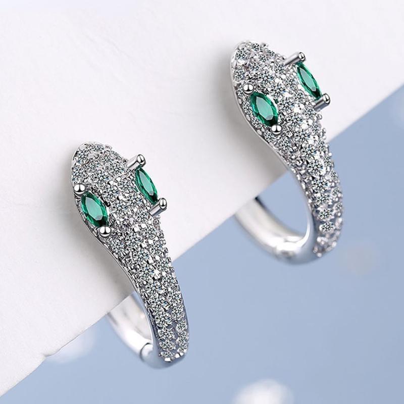 1 пара креативных дизайнерских сережек в виде змеи, серьги с микроинкрустацией из циркона для женщин, повседневные модные серьги, ювелирные изделия