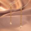 Versatile Geometric Gold Plated Copper Earrings With Faux Pearl For Casual To Formal