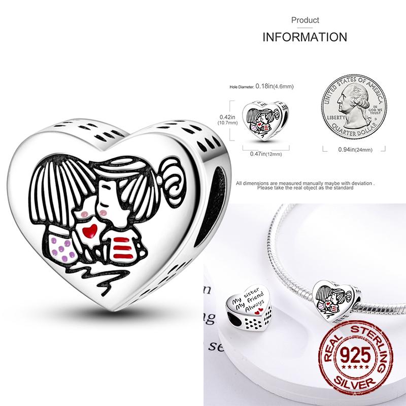 Copper Exquisite Family Sister Best Friend Couple Love Mom Charms Pendants Fit Original Bracelet Diy Jewelry