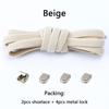 NO.8 4Pcs Metal Buckles No Tie Shoelaces Elastic for Sneakers One Size Fits All Adult Kids Quick Laces Lazy Sport Rubber Shoestrings