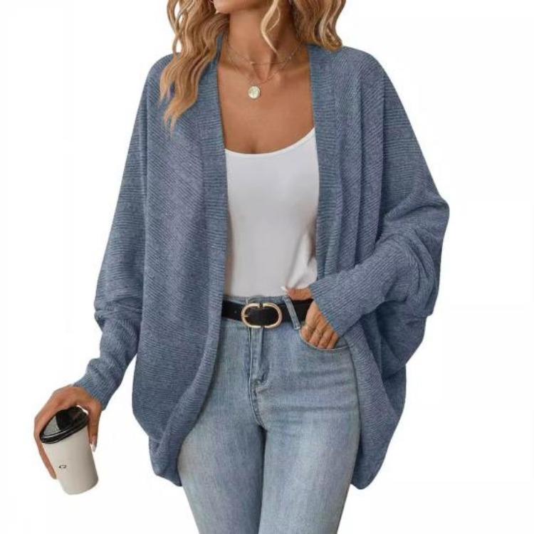 Women's Cardigans - Autumn Winter Women Batwing Sleeve Knit Sweater Cardigan Casual Oversized Open Front Coat Ladies Outerwear