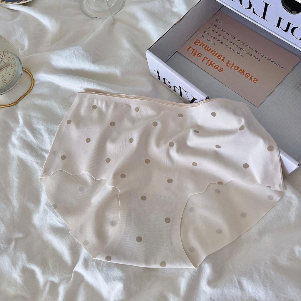 Milk Tea Flavor Ultra-Thin High-Elastic Seamless Cotton Mid-Waist Women's Underwear