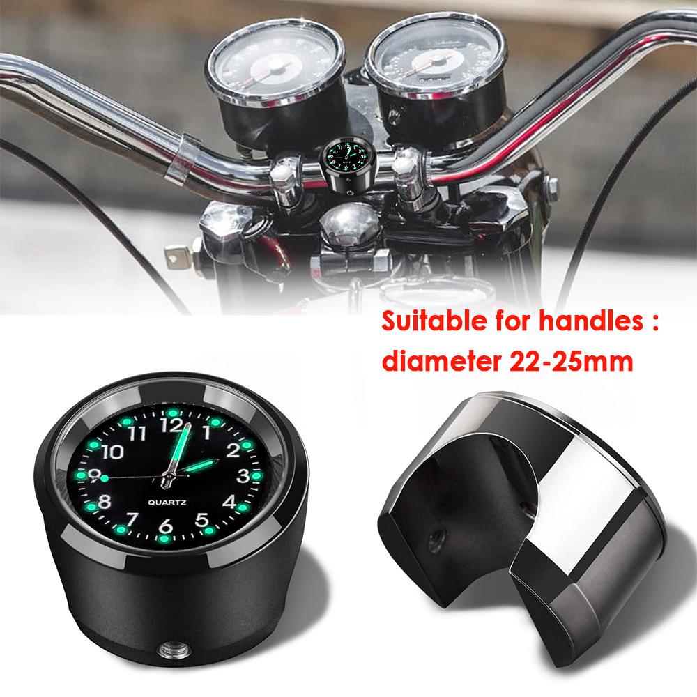 Horloge de guidon de moto Durable en acier inoxydable, Vision nocturne, étanche, antichoc, boucle, montre de vélo
