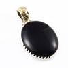 Natural Black Onyx Gemstone 925 Solid Sterling Silver Jewelry Pendant 1.3'' U5i18