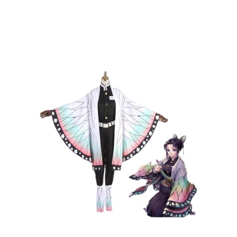 Demon Slayer Kids Cosplay Costume, Shinobu Nezuko Tanjiro Anime Performance Outfit Black Coat