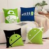 Cool A-Android Cushion Cover Soft Short Plush Pillow Cover Smooth Cozy Texture Aesthetic Cushion Case Home Decor