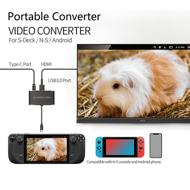 Тип-c HDMI-совместимый видеокабель-адаптер, совместимый для коммутатора/паровой деки/мобильной игровой консоли, телевизора